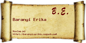 Baranyi Erika névjegykártya